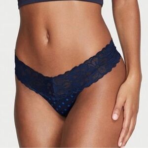 Victoria’s Secret polka dot thong panty with lace trim at the waist